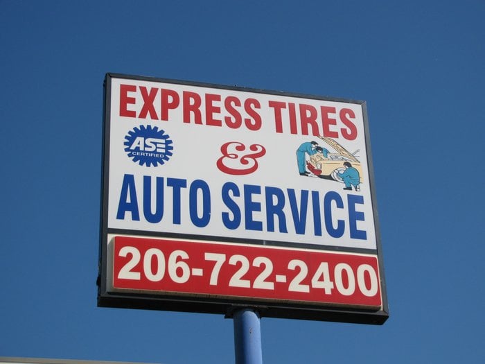 Express Tires and Auto Services Sign
